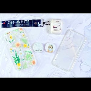 2 IPhone XR cases, Niki AirPod FREE Popsockets.